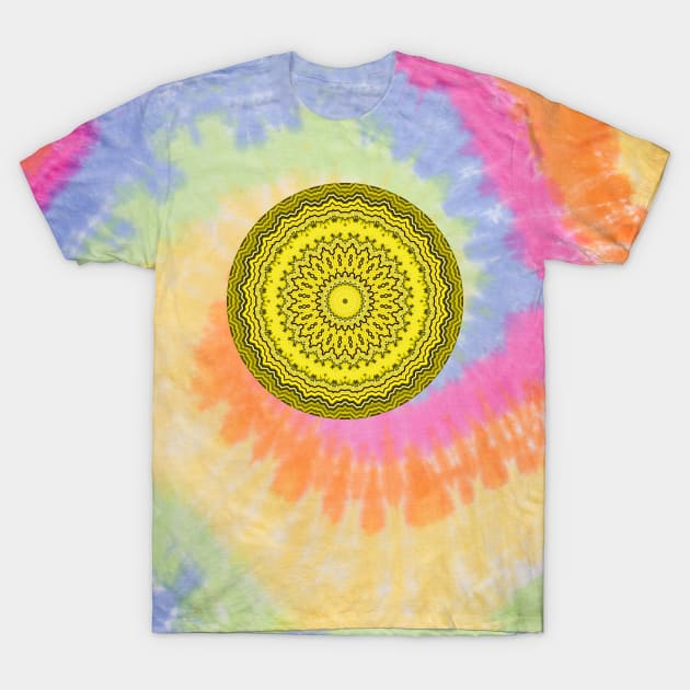 Round Yellow Solar Plexus Chakra Mandala T-Shirt by KaSaPo